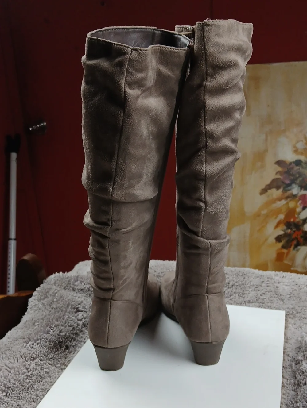 CL by Laundry Taupe Over-the-Knee Wedge Boots